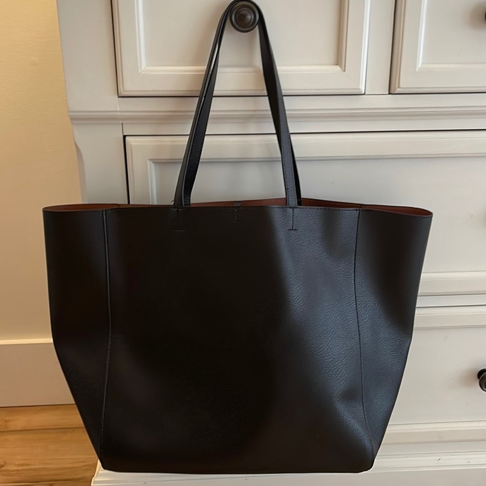 Black faux-leather Purse